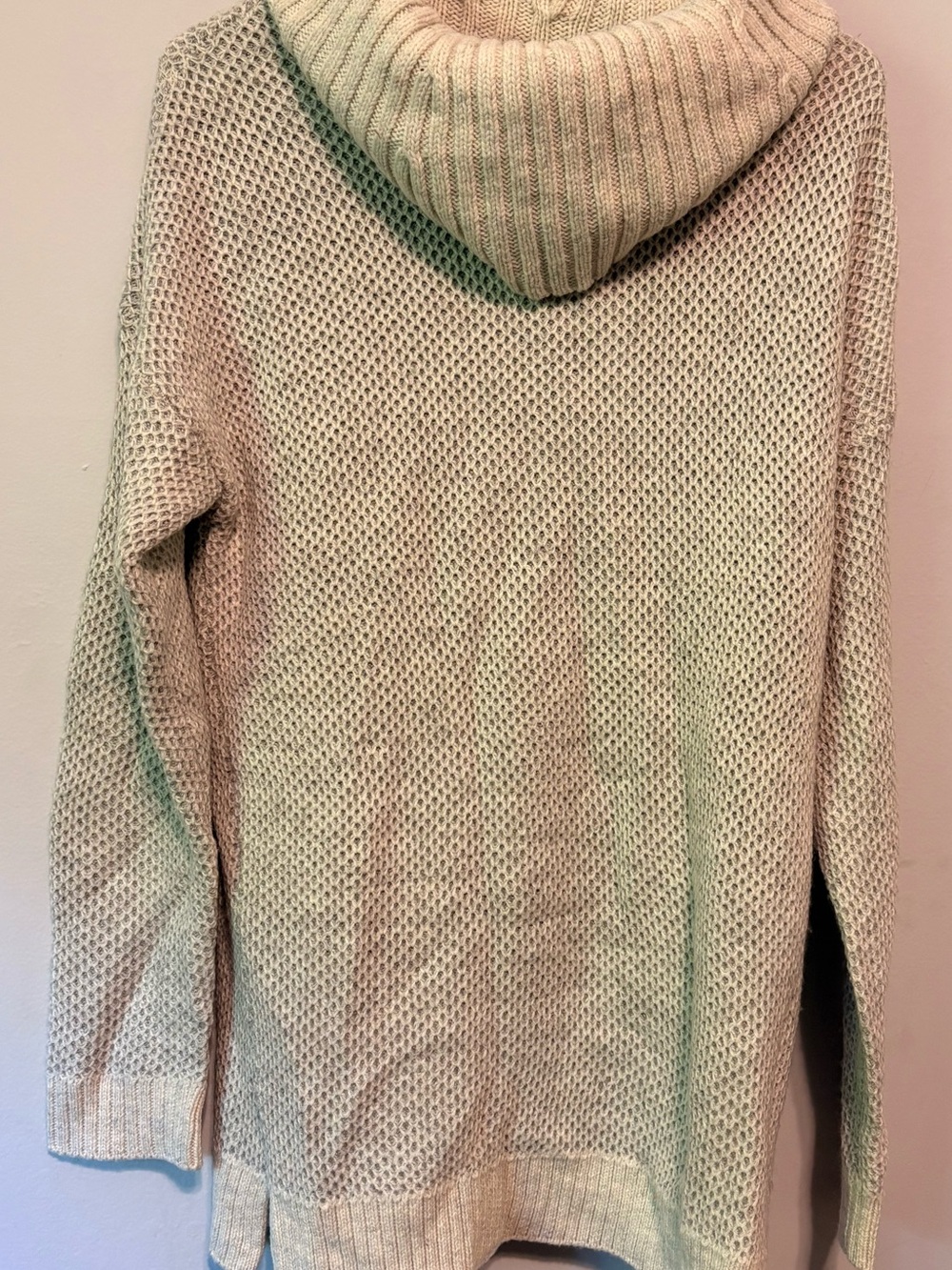 Coldwater Creek Cream Hooded Open-Knit Sweater